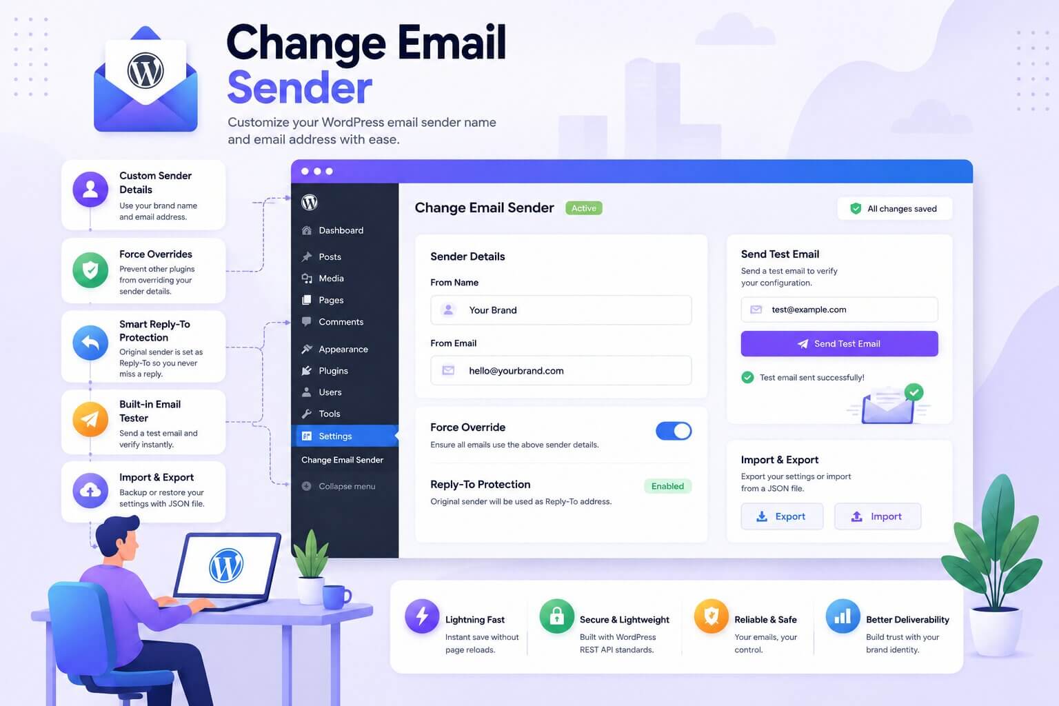 WP Change Email Sender banner